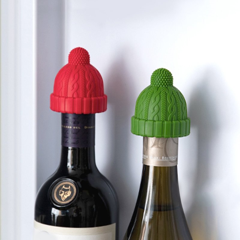 Japanese Frost Mountain Little Red Riding Hood shaped Silicone sealing wine bottle stopper-3 pieces-multiple colors available - Cookware - Silicone Multicolor