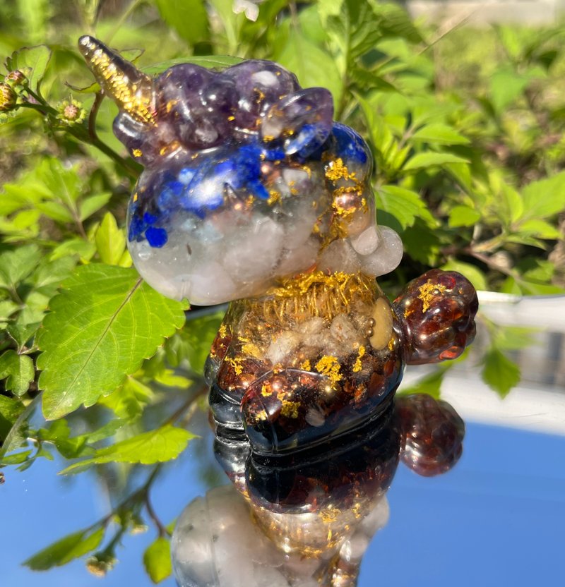Orgonite 奧剛能量獨角獸-七脈輪石 大 - 擺飾/家飾品 - 半寶石 紫色