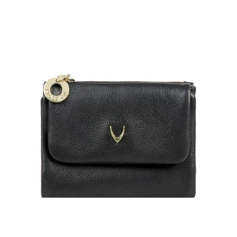 HIDESIGN Black Deer Leather Three-Fold Bifold Wallet RENNES - กระเป๋าสตางค์ - หนังแท้ สีดำ