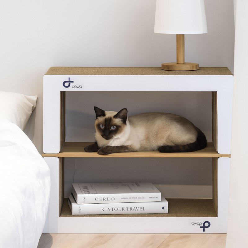 白色方型貓抓板 - 貓跳台/貓抓板 - 紙 白色