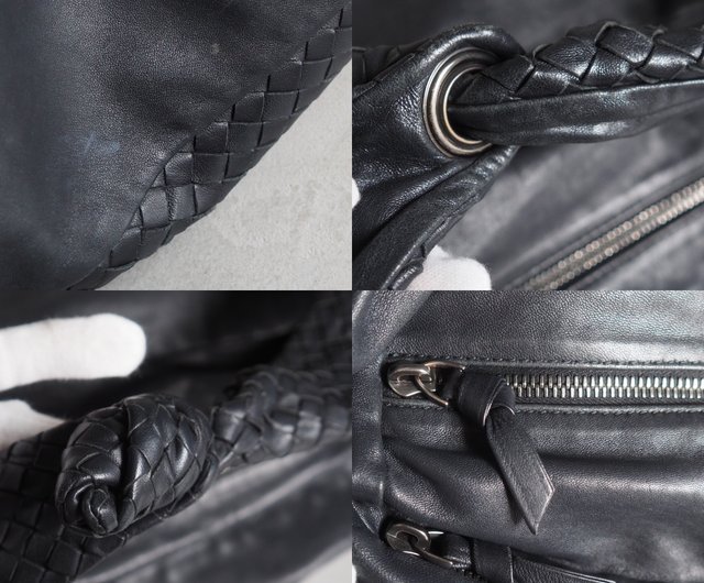 【BOTTEGA VENETA】ショルダーバッグ　イントレチャート　レザー　黒色 BOTTEGA VENETA Loop イントレチャートレザー ミニショルダー