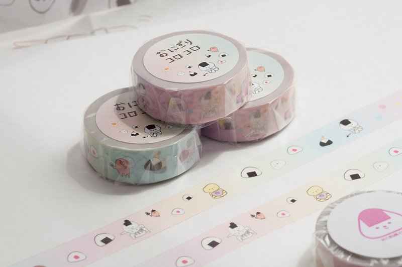 Rice ball designed masking tape.KOROKORO! - มาสกิ้งเทป - กระดาษ หลากหลายสี
