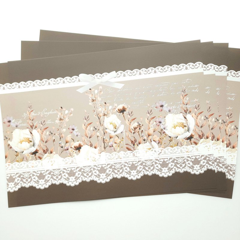 Brown Lace Design Paper - อื่นๆ - กระดาษ สีนำ้ตาล