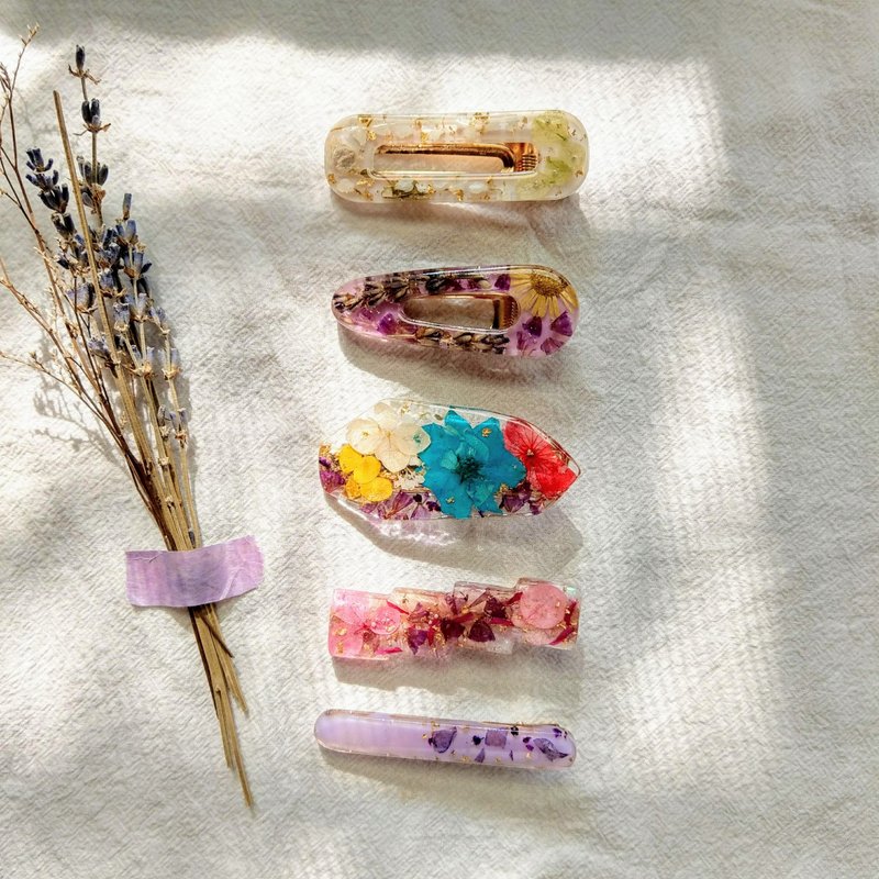 Flower Hair Clips, flowers barrette, Lavender Hair Clip, Resin Hair Clips - เครื่องประดับผม - เรซิน หลากหลายสี