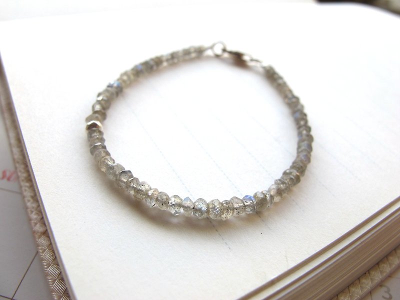 Labradorite 925 sterling silver ornaments [small angle series - gray space] calm and firm - Bracelets - Crystal Silver