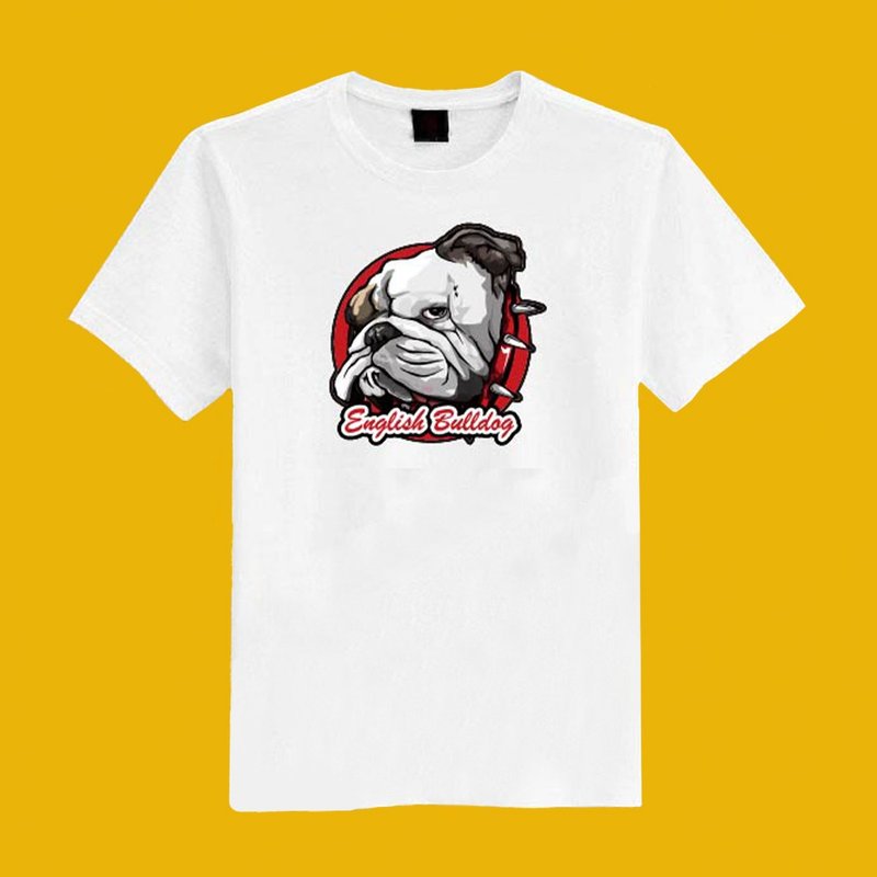 ブリティッシュブルドッグ犬イラストオリジナルホワイトショートtシャツtシャツカップル子供服母子服 Www Hhga Se