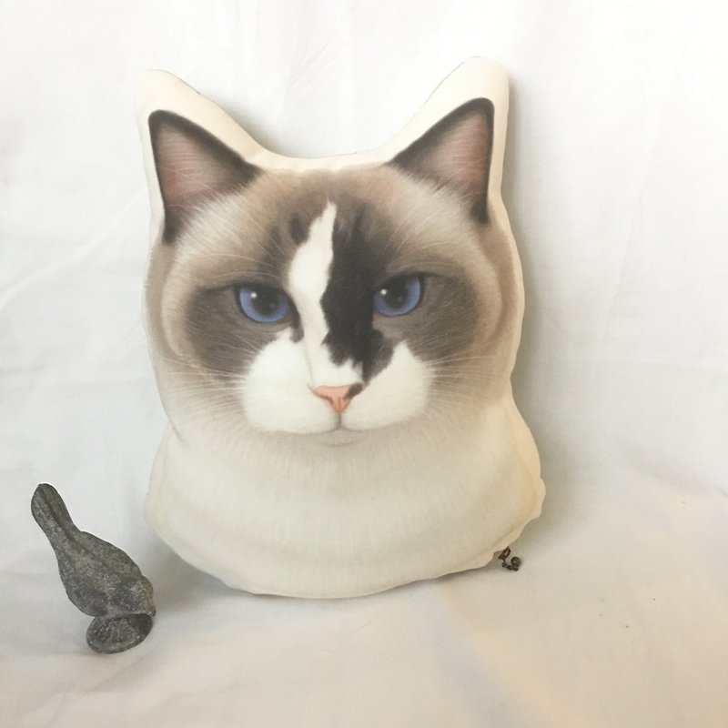 オーダーメイド猫形の枕 (海外発送) - 似顔絵 - コットン・麻 多色