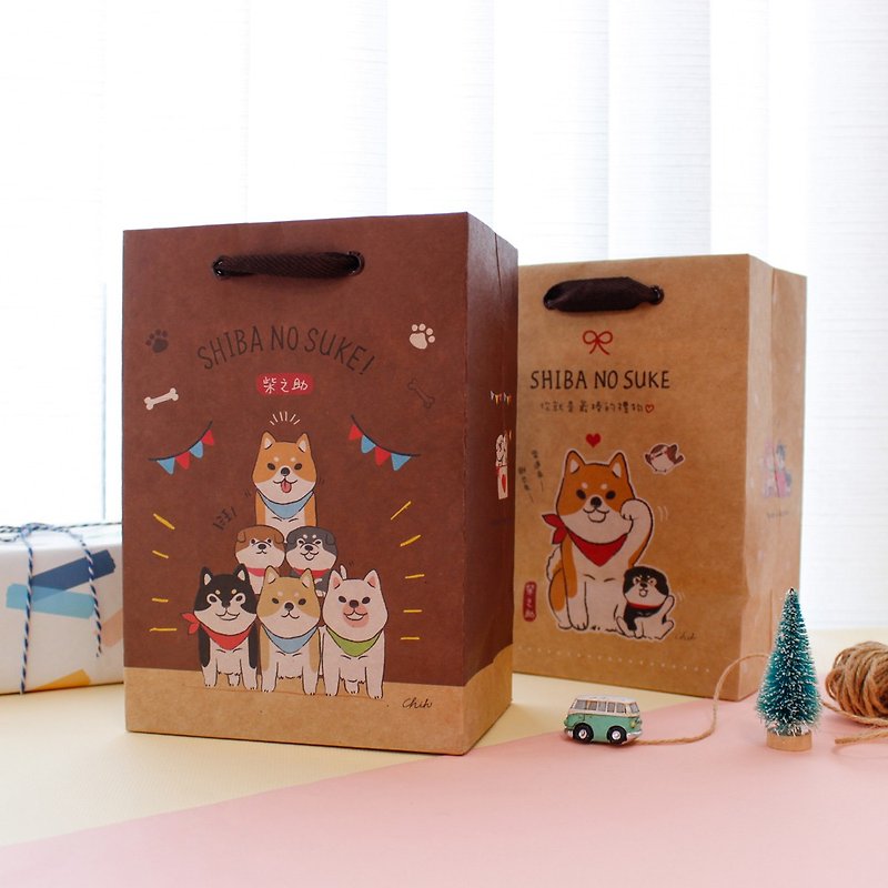 Shiba nosuke / Kraft Gift Paper Bag-Long Type - Cards & Postcards - Paper Khaki