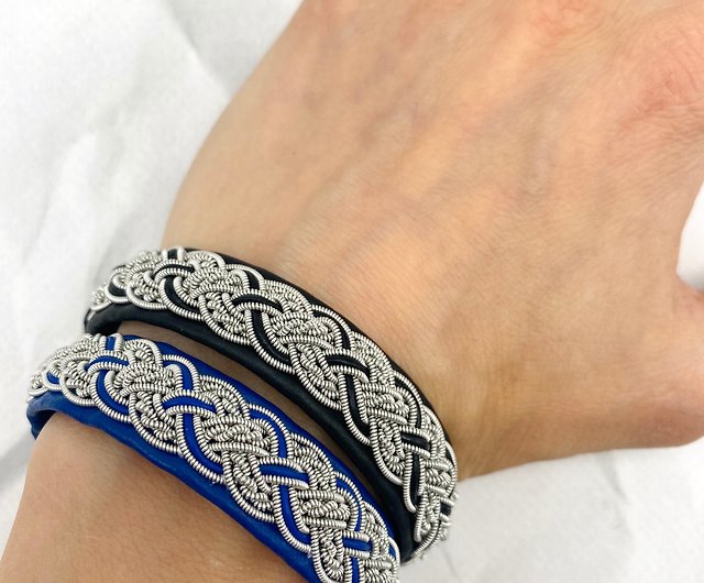 Men's Leather Bracelet. Sami jewelry. Black mens - Shop Bracelets - Pinkoi