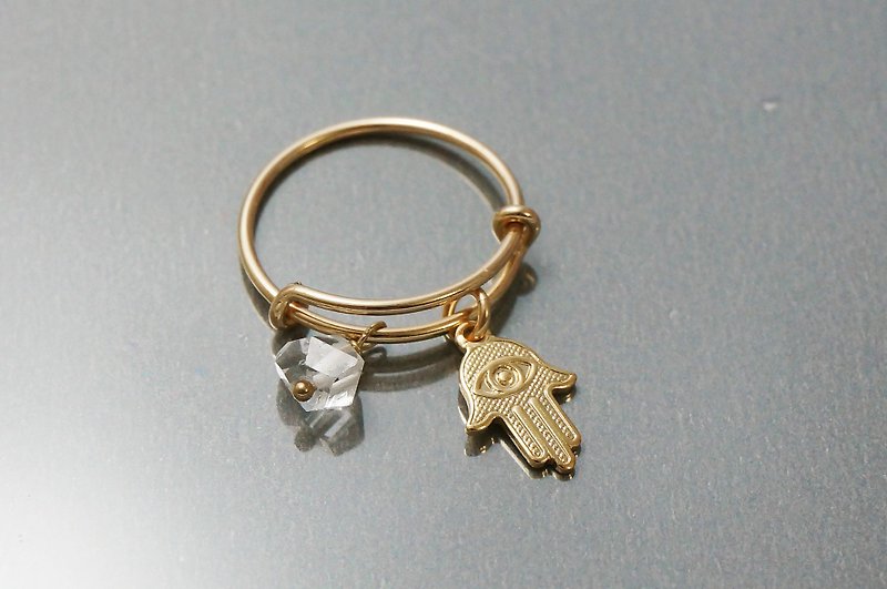 法蒂瑪印記 赫基蒙 注金 包金 可調式 戒指 - 戒指 - 貴金屬 金色