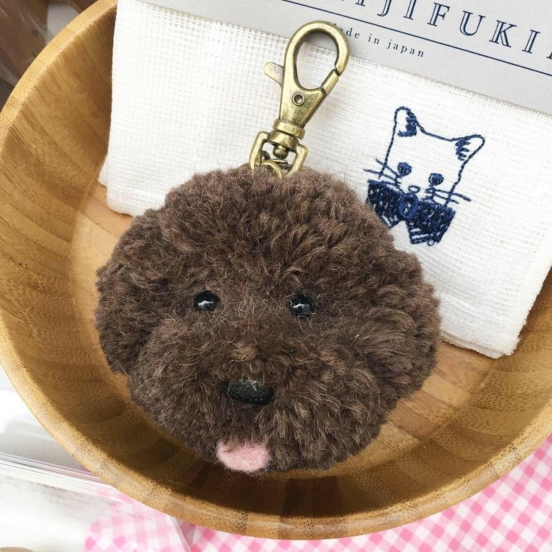 Hand-made VIP key ring with round ears - Keychains - Wool 