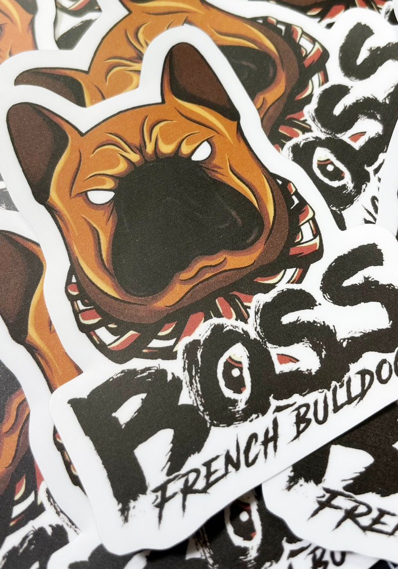 法鬥BOSS 法鬥犬貼紙 法鬥 霧面 厚磅 超耐磨貼紙 防刮 防水貼紙 - 貼紙 - 紙 白色