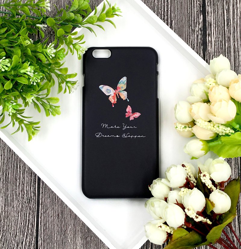 Dream-Xuanmuカラフルな蝶-iPhoneオリジナルケース/保護カバー - スマホケース - プラスチック ブラック
