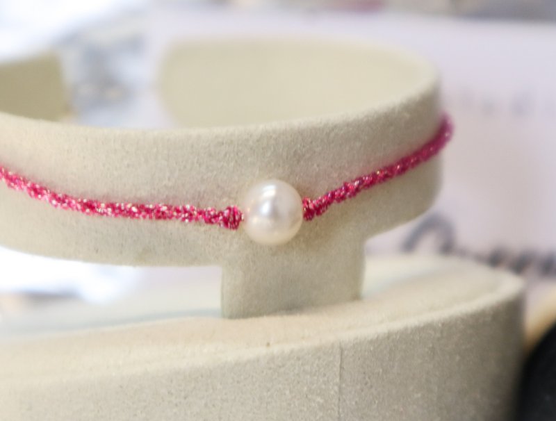 925 Sterling Silver Natural Pearl Lucky Bracelet-Koi Pink - สร้อยข้อมือ - ไข่มุก สึชมพู