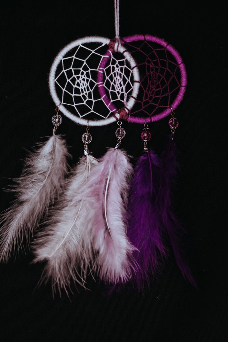 Handmade Dreamcatcher - 【Mix (Yellow Green Blue)】 - ของวางตกแต่ง - วัสดุอื่นๆ สีม่วง