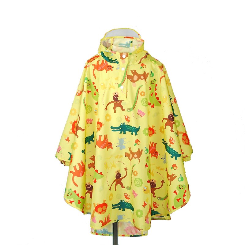 Waterproof Breathable Printed Children's Raincoat - Playful Monkey - Umbrellas & Rain Gear - Polyester Yellow