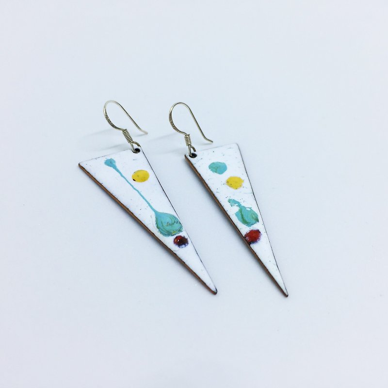► ◄ men and women enamel earrings Valentine's Day gift. Christmas gift. Birthday gift - Earrings & Clip-ons - Enamel White