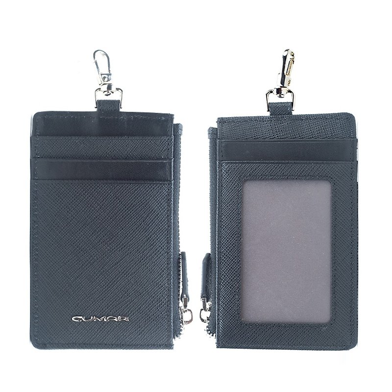 CROSS ID HOLDER WITH STRAP - ID & Badge Holders - Genuine Leather Black