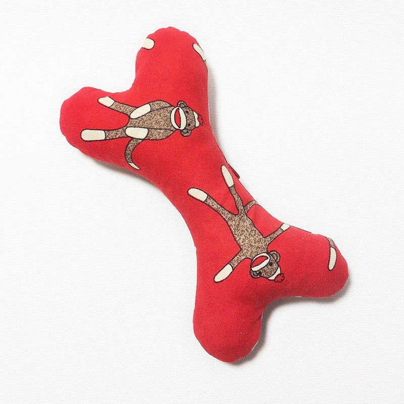 Dog Toys-Obi Series / Bugutou (Monkey) - ของเล่นสัตว์ - ผ้าฝ้าย/ผ้าลินิน สีแดง