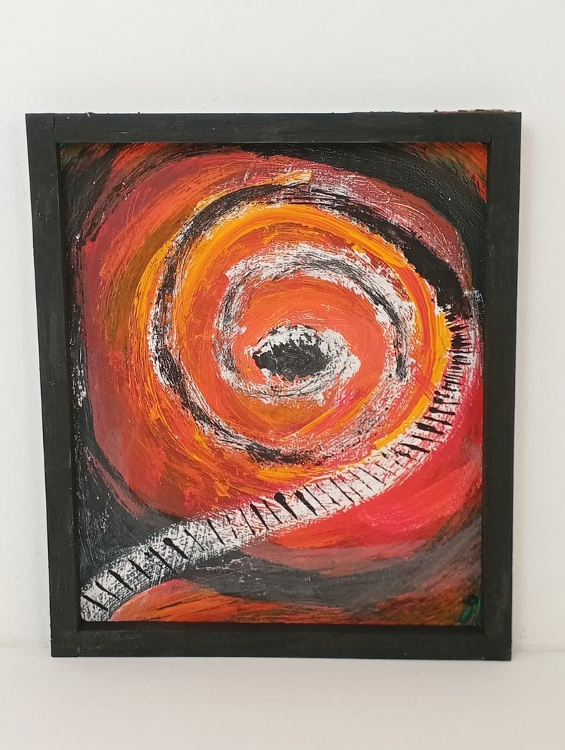 Art panel Spiral staircase - 海報/掛畫/掛布 - 其他材質 紅色