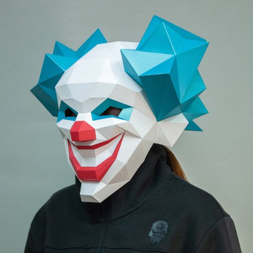 問創 Ask Creative DIY手作3D紙模型 禮物 頭套 面具系列 - 小丑面具