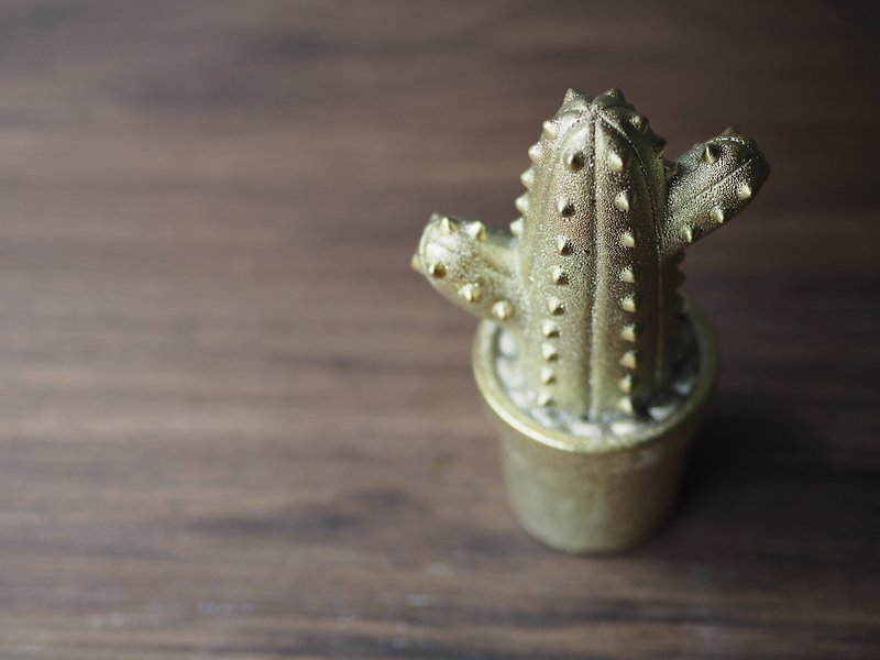 "Jewelry" foggy cactus (gold) - Items for Display - Porcelain Gold