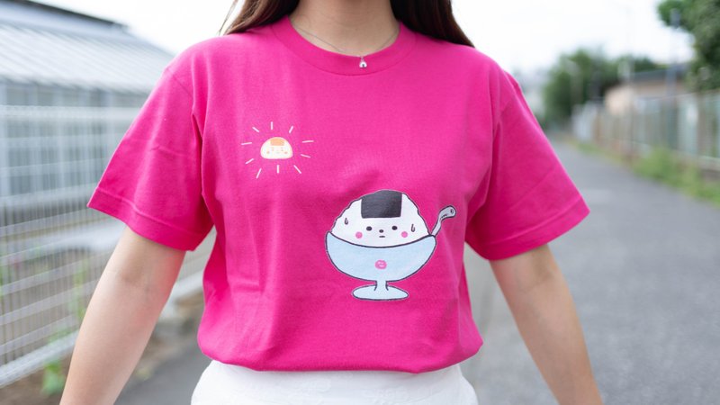 [Kids size is also available] Oni ice ver. - เสื้อยืดผู้หญิง - ผ้าฝ้าย/ผ้าลินิน ขาว