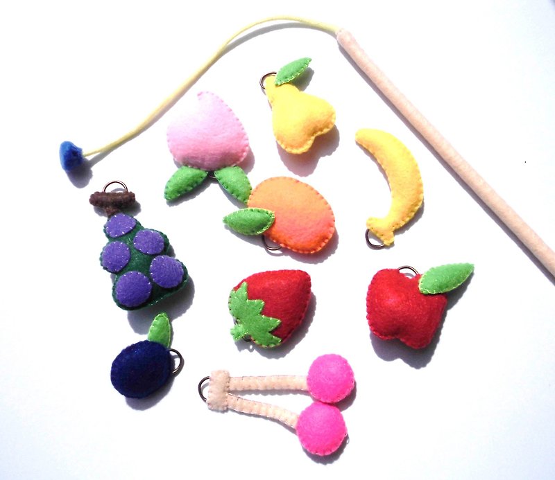 フェルト　果物釣りセット　知育おもちゃ　グッズ　かわいい - 知育玩具・ぬいぐるみ - ウール 多色