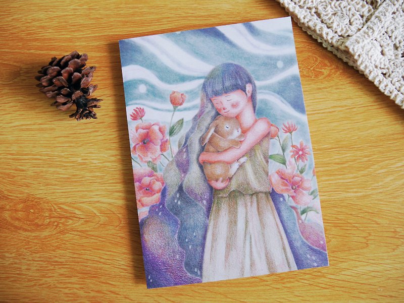[Healing Soul Card-Newborn] Color pencil hand-drawn illustration/A5 postcard/poster - การ์ด/โปสการ์ด - กระดาษ หลากหลายสี