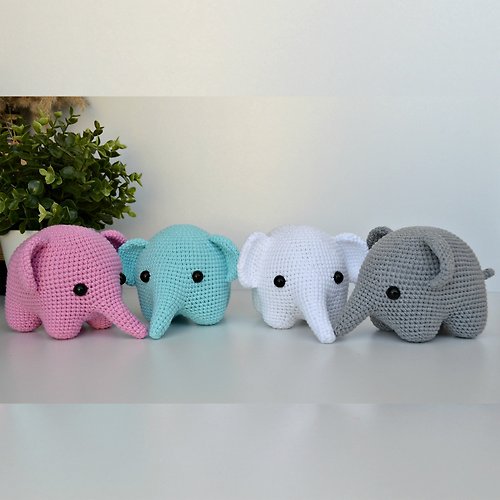 Handmade. Stuffed Thai Elephant Soft Plush Toy Baby Gift in Various Colours 