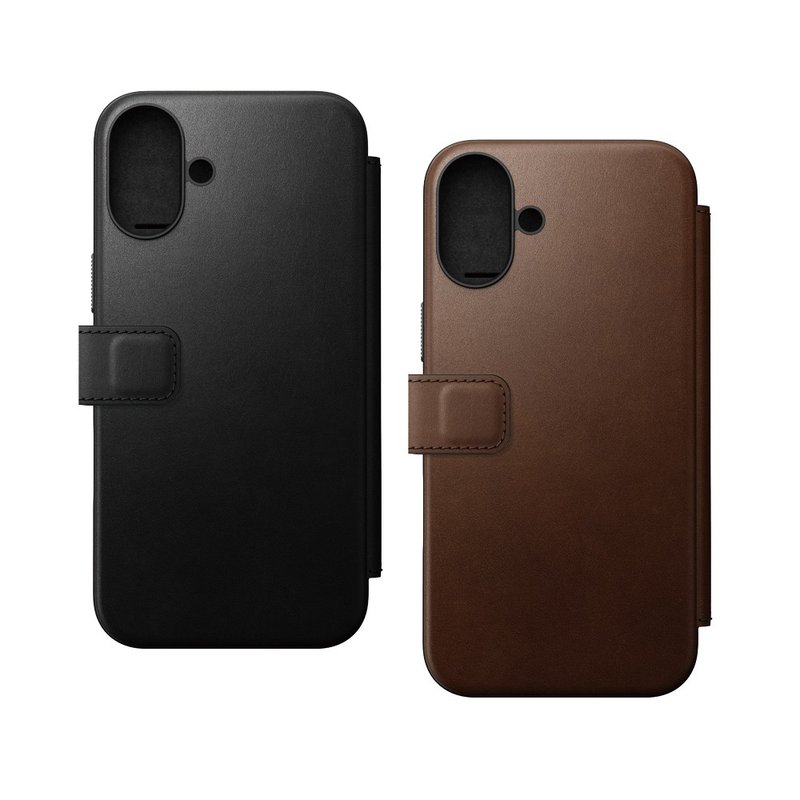 NOMAD iPhone 16 Plus 6.7 Modern Classic Leather Case - เคส/ซองมือถือ - หนังแท้ สีนำ้ตาล