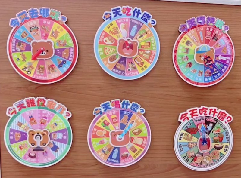 今天吃什麼命運旋轉盤吸鐵－好玩有趣的磁貼 冰箱貼 - 磁鐵 - 其他材質 多色