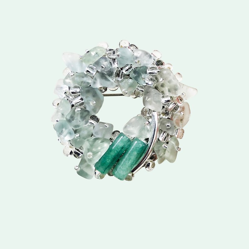 Japanese Style Brooch【Jade brooch】【wedding】【Birthday Gift】【Valentines Day Gift】 - Brooches - Gemstone Green