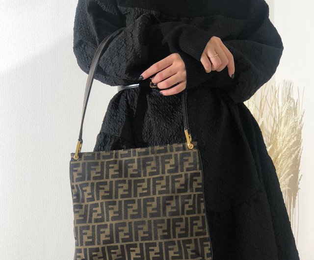 日本直送 名牌中古包 】FENDI フェンディ ズッカ ジャガード