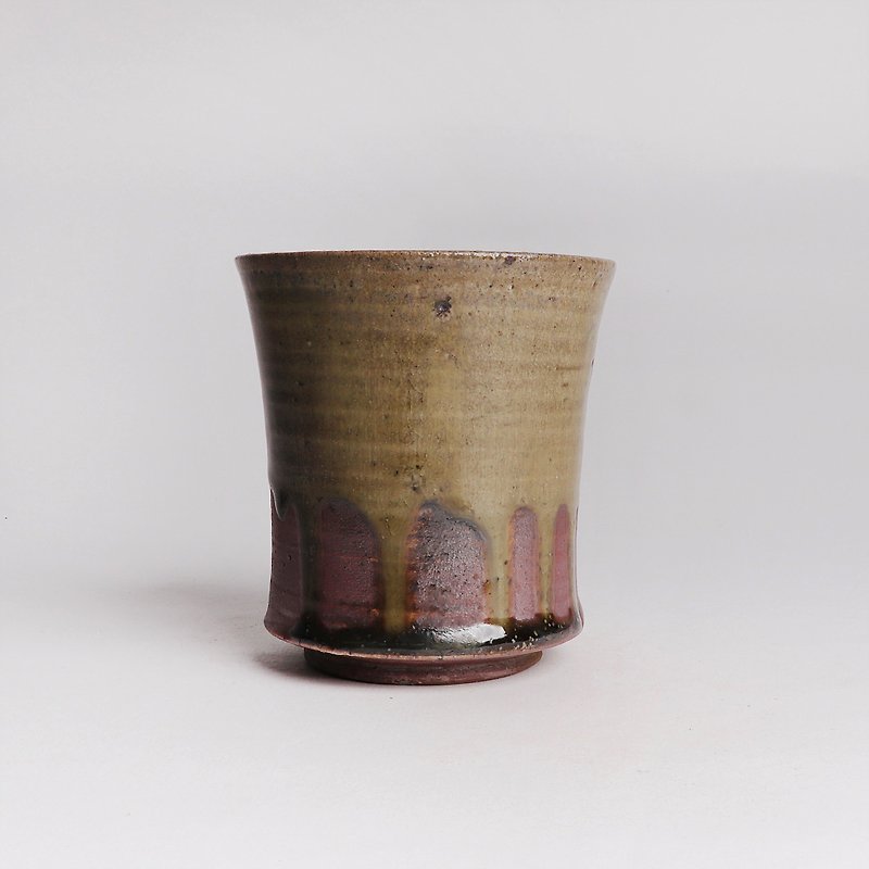 Ming bud ki l firewood ash glaze iron marking teacup soup - ถ้วย - ดินเผา หลากหลายสี