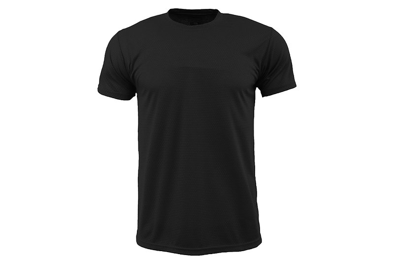X-DRY plain surface moisture wicking round neck T :: black :: men and women can wear - Men's Sportswear Tops - Polyester Black