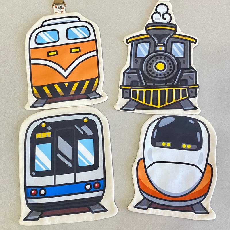 車車系列 | 造型手帕巾 | 高鐵 | 捷運 | 老爺火車 - 圍兜/口水巾 - 棉．麻 多色