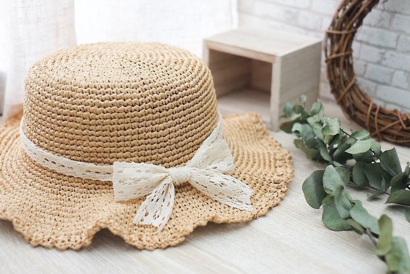 [Video Tutorial] Minimalist Summer Straw Hat + Raffia Curly Hat DIY Material Pack - Knitting, Embroidery, Felted Wool & Sewing - Other Materials Orange