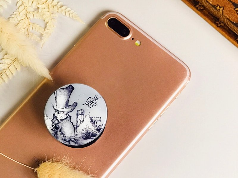 エアバッグホルダー|電話ホルダー-ミステリー•シャーロックホームズ - スマホスタンド・イヤホンジャック - プラスチック グレー