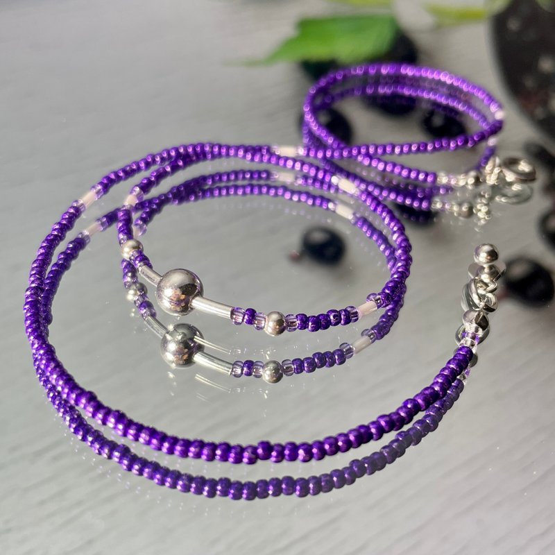 Fruit & Vegetable Collection - 010 Blackcurrant Silver Necklace - 項鍊 - 銀 紫色