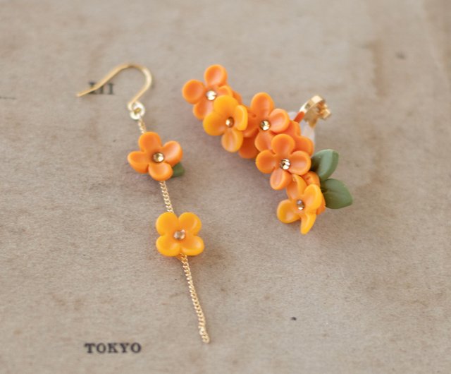 Osmanthus ear cuff set / earrings / Clip-On - Shop chica3F Earrings &  Clip-ons - Pinkoi