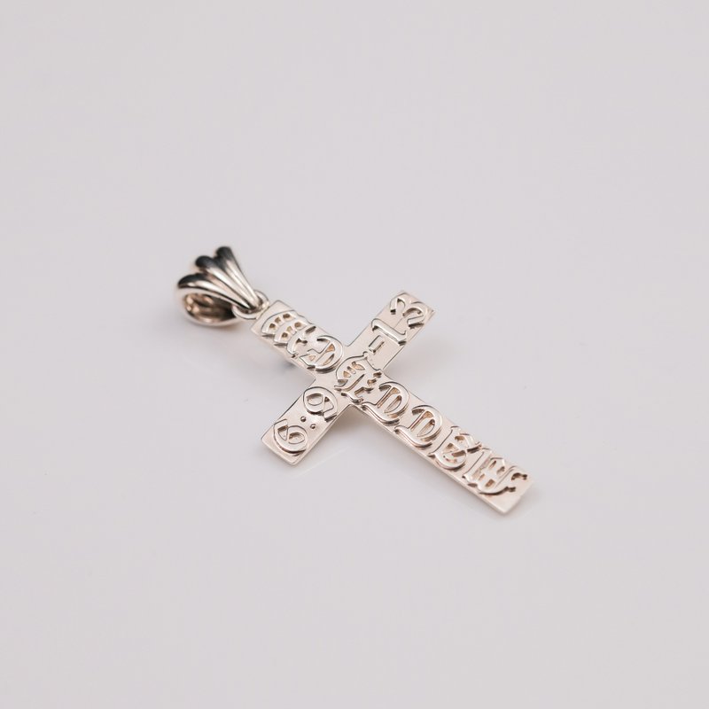 Necklace cross Matthew chapter 6 verses 9-13 design boys necklace - สร้อยติดคอ - เงินแท้ สีเงิน