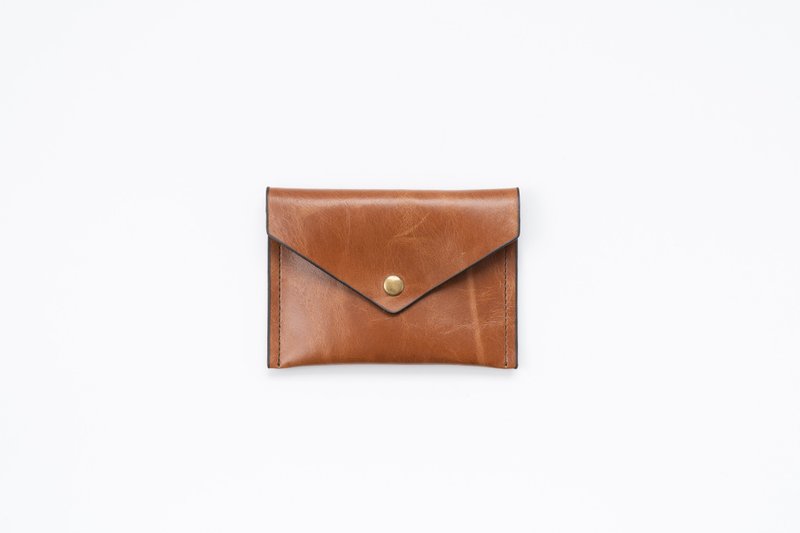 Leather business card holder (brown) - ที่เก็บนามบัตร - หนังแท้ สีนำ้ตาล