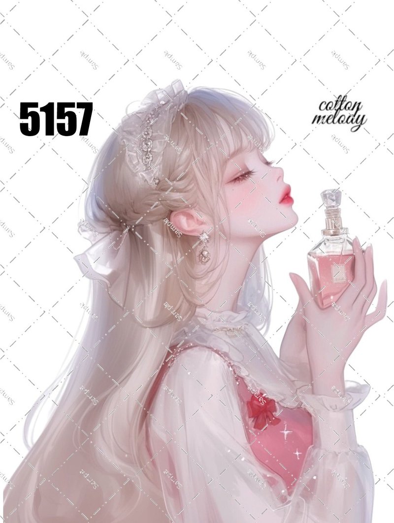 original sticker no.5157 人物ステッカー オリジナルステッカー オリジナル人物ステッカー 装飾ステッカー cotton melody - 貼紙 - 紙 