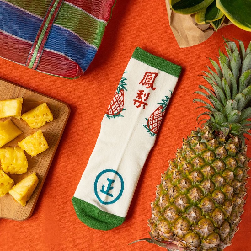 單單襪 – 旺旺旺來 (單隻) - 襪子 - 棉．麻 綠色