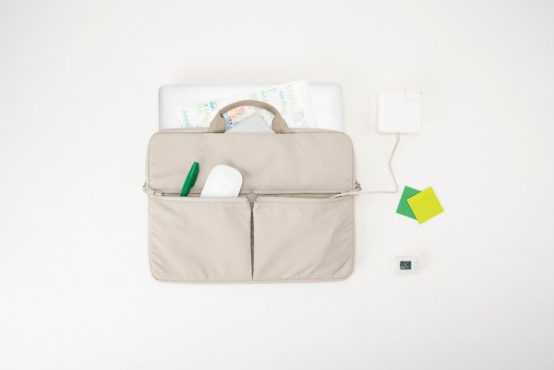 Pouch+ 復古純色防水筆電包 便攜式公事包 iPad收納 小號 - 電腦包/筆電包 - 尼龍 