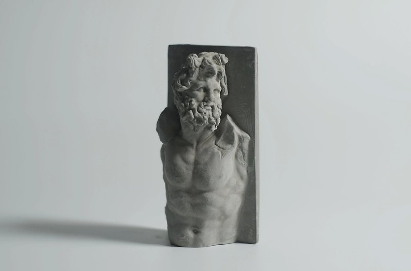 Clear cement ancient Greek sculpture replica desktop display wabi-sabi aesthetics - Items for Display - Cement Gray
