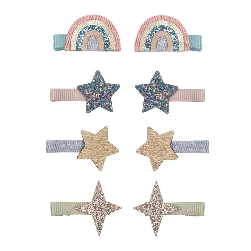 British Mimi & Lula_AW24_The Little Prince-Rainbow Star Mini Hairpins 8 pieces - เครื่องประดับ - เส้นใยสังเคราะห์ 