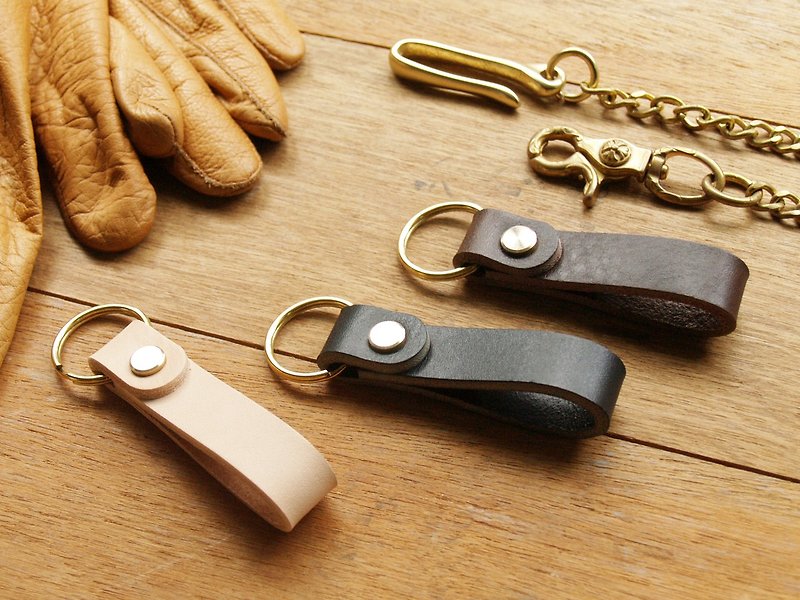【情人節禮物】Lux Chain 真皮鑰匙圈 ( 客製化刻印/禮盒包裝 ) - 鑰匙圈/鑰匙包 - 真皮 多色