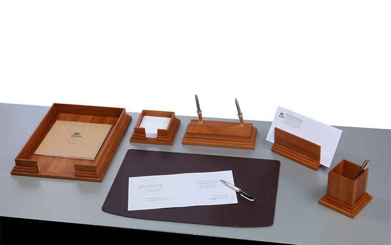 【BESTAR】Six-piece stationery set made of bamboo - Other Furniture - Bamboo Green